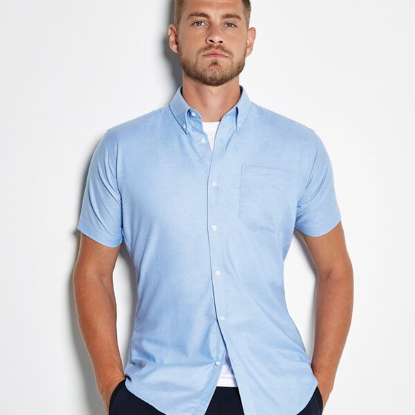 Kustom Kit Short Sleeve Slim Fit Oxford Shirt Thumbnail